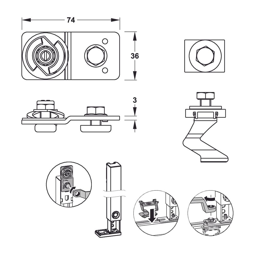 Mepa nextVIT Montageset C-Schiene ECO, EasyConnect... MEPA-542051 4027952030790 (Abb. 3)