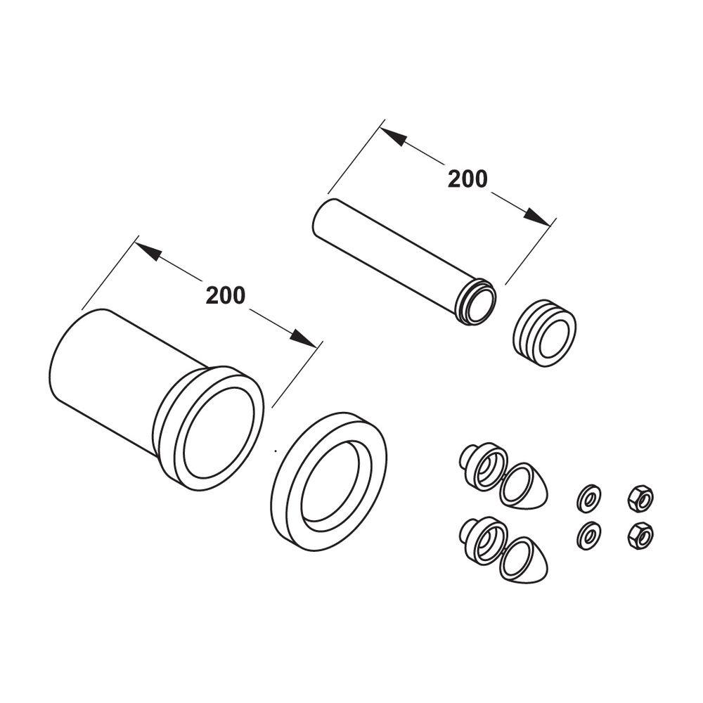 Mepa nextVIT WC-Wandanschlussgarnitur DN 90, Länge 230mm, PP... MEPA-548017 4027952026526 (Abb. 2)