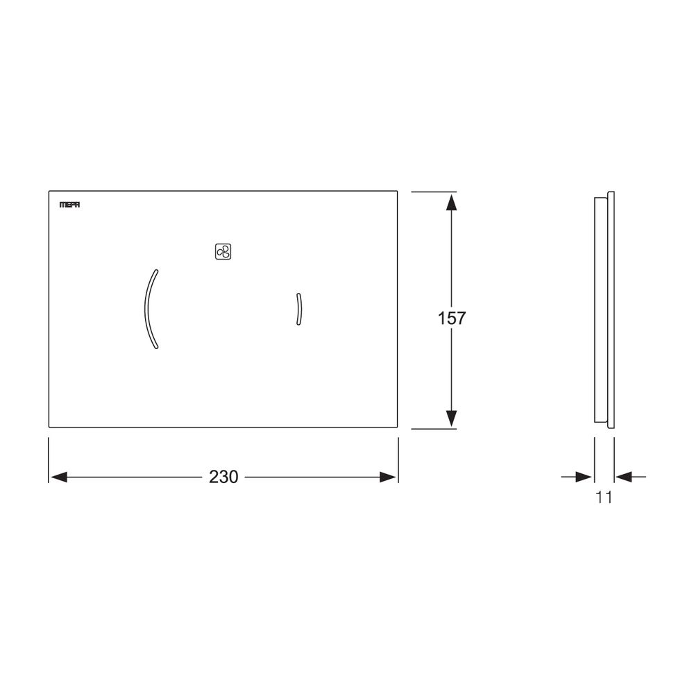 Mepa Zero Lumo A31 Betätigungsplatte, fliesenbündig, Ersatz aus Glas, Weiß, 718374... MEPA-718374 4027952026021 (Abb. 3)