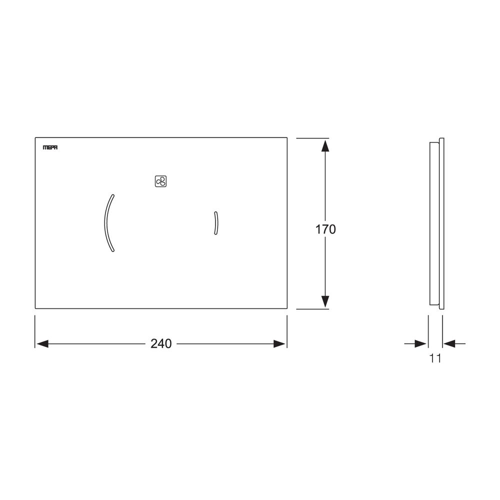 Mepa Zero Lumo A31 Betätigungsplatte, teileingelassen, Ersatz aus Glas, Weiß, 718375... MEPA-718375 4027952026038 (Abb. 3)