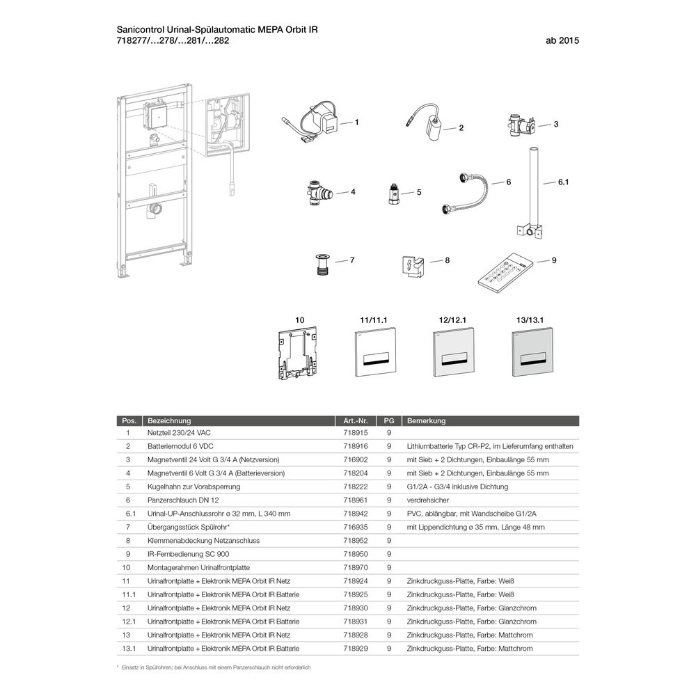 Mepa Sanicontrol Urinalspülautomatic Orbit IR, Batteriebetrieb, Diebstahlschutz, vandalens... MEPA-718283 4027952024027 (Abb. 3)