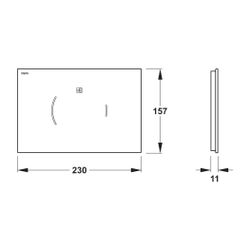 Mepa Zero Lumo WC-Betätigungsplatte 2-Mengen-Technik, fliesenbündig, Ersatz aus Glas, Weiß... MEPA-421870 4027952025987 (Abb. 1)