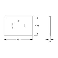 Mepa Zero Lumo A31 Betätigungsplatte 2-Mengen-Technik, teileingelassen, Ersatz aus Glas, W... MEPA-421871 4027952025994 (Abb. 1)