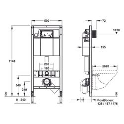 Mepa nextVIT WC-Element UP-Spülkasten Sanicontrol P31, ECO, Systembauhöhe 1200mm... MEPA-512341 4027952030882 (Abb. 1)