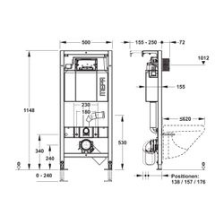 Mepa nextVIT WC-Element Spülkasten mit Geruchsabsaugeanschluss, Systembauhöhe 1200mm... MEPA-514822 4027952027479 (Abb. 1)