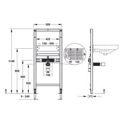 Mepa nextVIT Waschtisch-Element ELB ECO, Systembauhöhe 1200mm, mit Holzleiste, verzinkt... MEPA-521024 4027952031407 (Abb. 1)