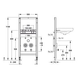 Mepa nextVIT Waschtisch-Element ECO Einlochbatterie Wasserzählerstrecke WZ2, Rotguss... MEPA-521028 4027952032329 (Abb. 1)