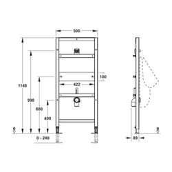 Mepa nextVIT Urinal-Element Aufputz-Spülsystem elektrisch/mechanisch... MEPA-530002 4027952027820 (Abb. 1)