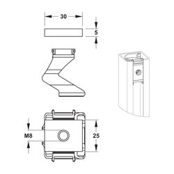 Mepa nextVIT Gewindeplatte M8 C-Schiene, 25 Stück... MEPA-542027 4027952028247 (Abb. 1)