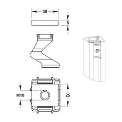 Mepa nextVIT Gewindeplatte M10, C-Schiene... MEPA-542028 4027952028254 (Abb. 1)
