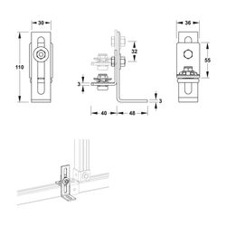 Mepa nextVIT Wand-Bodenwinkel für vorgefertigtes Vorwandsystem, EasyConnect, Stahl galvani... MEPA-542045 4027952029343 (Abb. 1)