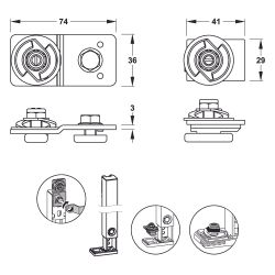 Mepa nextVIT Montageset C-Schiene, EasyConnect-Verbindungstechnik, Stahl sendzimir-verzink... MEPA-542050 4027952030783 (Abb. 1)