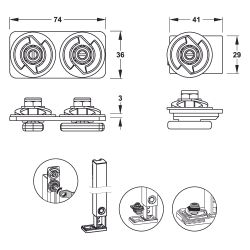 Mepa nextVIT Montageset C-Schiene BH 85-100, EasyConnect... MEPA-542052 4027952030806 (Abb. 1)