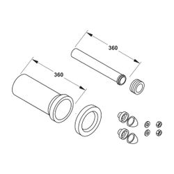 Mepa nextVIT WC-Wandanschlussgarnitur DN 90, Länge 365mm, PP... MEPA-548015 4027952025079 (Abb. 1)