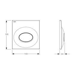 Mepa Drop Urinal-Betätigungsplatte Front, Kunststoff, Mattchrom, 590003... MEPA-590003 4027952028063 (Abb. 1)