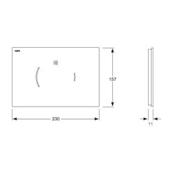 Mepa Zero Lumo A31 Betätigungsplatte, fliesenbündig, Ersatz aus Glas, Weiß, 718374... MEPA-718374 4027952026021 (Abb. 1)