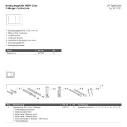 Mepa Cube WC-Betätigungsplatte 2-Mengen-Technik, Zinkdruckguss, Glanzchrom, 420798... MEPA-420798 4027952009635 (Abb. 1)