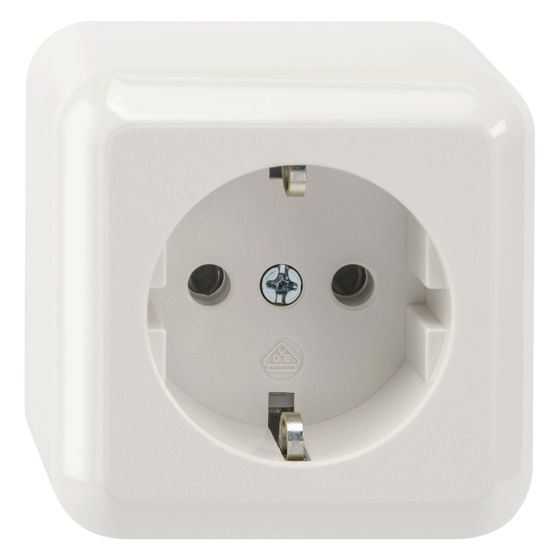 Merten Steckdose Aufputz, 16A 250V, Thermoplast, Polarweiß, 1