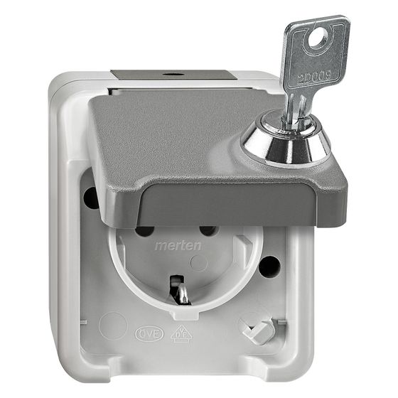 Merten Steckdose Aquastar, 16A 250V, IP44, Kunststoff, Lichtgrau
