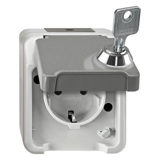 Merten Steckdose Aquastar, 16A 250V, Thermoplast, Hellgrau