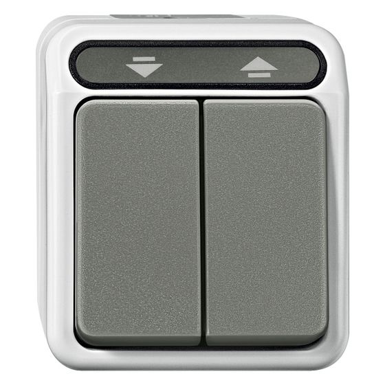 Merten Rollladentaster Aquastar MEG3755-8029, 10A 250V IP44, Polypropylen, Hellgrau