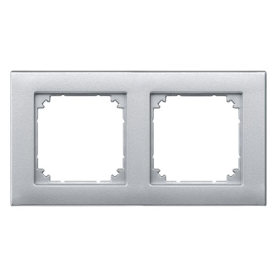 Merten Abdeckrahmen M-PLAN 2fach 486260, 154,6x85,8x10,1mm, Thermoplast, Aluminium
