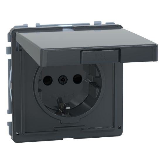 Merten Schutzkontakt-Steckdose AQUADESIGN MEG2310-7214, 16A 250V, Kunststoff, Anthrazit
