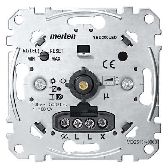 Merten Universal-Drehdimmer MEG5134-0000, 230V 200W, Unterputz