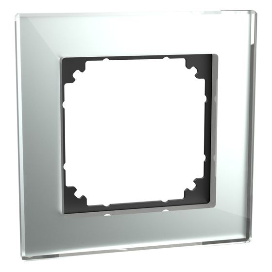Merten Abdeckrahmen M-PLAN 1-fach, 90x90x12mm, Glas, Diamantsilber