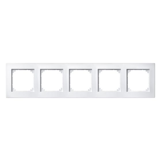 Merten Abdeckrahmen M-Plan 5fach, 378x90mm, Thermoplast, Polarweiß, 486519