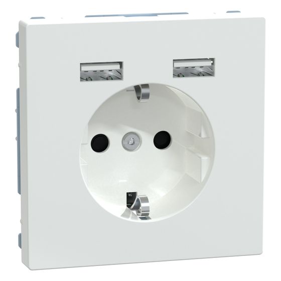 Merten Schutzkontakt-Steckdose MEG2366-6035, 250V 16A, Thermoplast, Lotosweiß