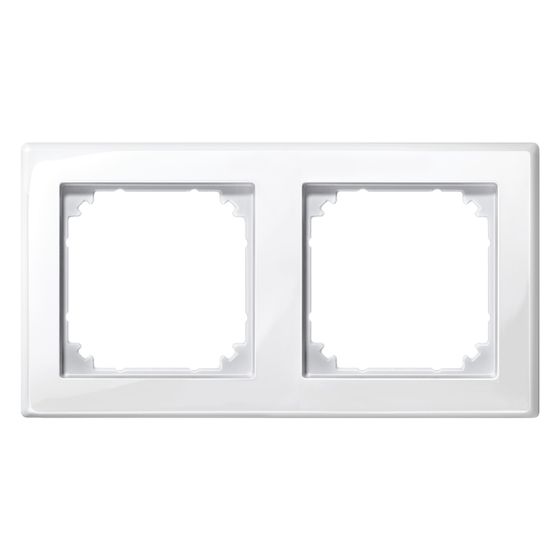 Merten Abdeckrahmen M-Smart 2fach, 151,7x80,5x10,1mm, Kunststoff, Polarweiß, 478219