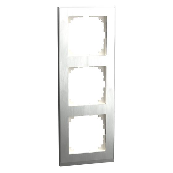 Merten Abdeckrahmen M-Pure Decor 3fach, 229x83x100mm, Thermoplast, Edelstahl/Aluminium, MEG4030-3646