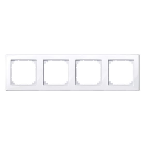 Merten Abdeckrahmen M-Smart 4fach, 294,1x80,5x10,1mm, Thermoplast, Aktivweiß, 478425