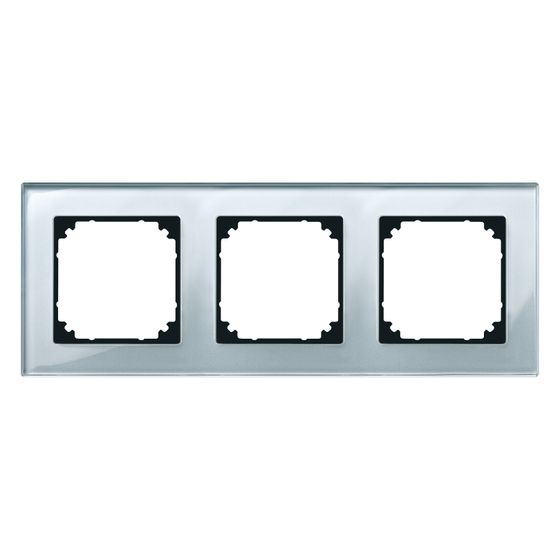 Merten Abdeckrahmen M-Plan 3-fach, 234x90x12mm, Glas, Diamantsilber