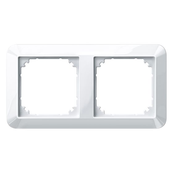 Merten Abdeckrahmen 1-M 2fach, 151,7x80,5x10,1mm, Kunststoff, Polarweiß, 389219