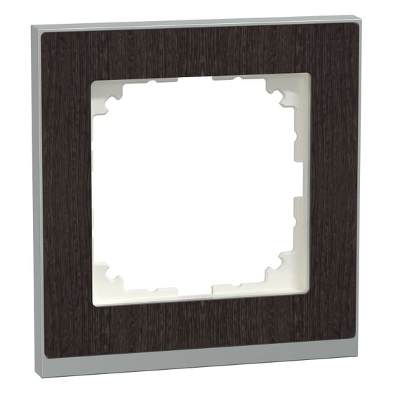 Merten Abdeckrahmen M-Pure Decor, 1fach, 90x90x12mm, Thermoplast, Wenge/Aluminium