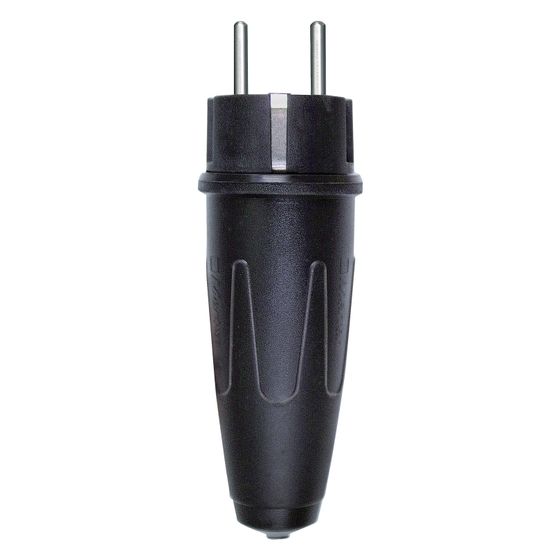 Merten Stecker Merten HD 123551 gerade, 16A 250V IP44, Gummi, Schwarz