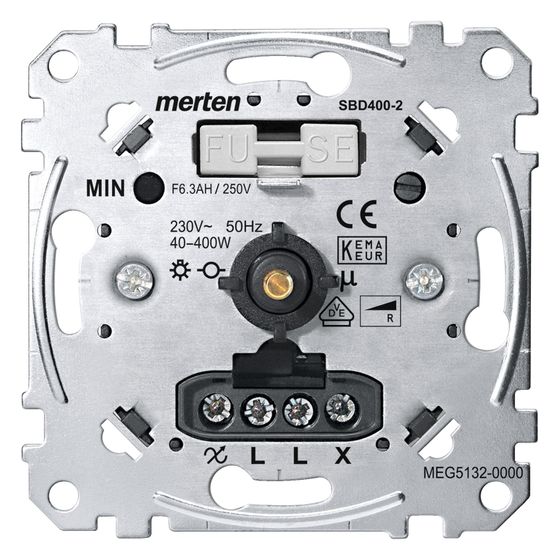 Merten Dimmer MEG5132-0000, 40-400W, 230V, Unterputz, 71x71x60mm