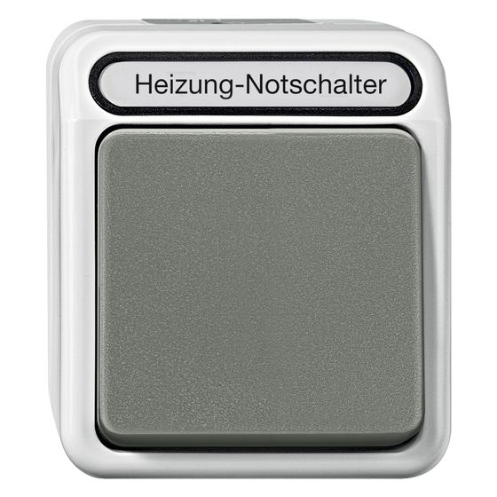 Merten Heizungs-Notschalter Aquastar, 10AX 250V, Kunststoff, Lichtgrau
