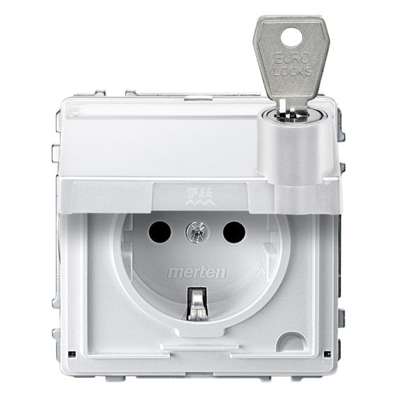 Merten Steckdose Merten MEG2316-7219, 16A 250V IP44, Thermoplast, Polarweiß