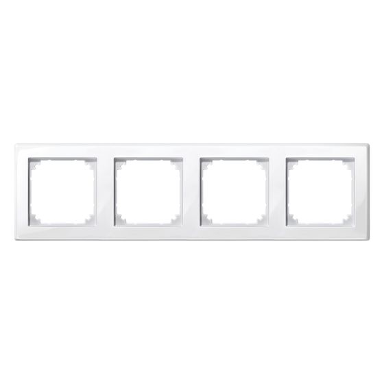 Merten Abdeckrahmen M-Smart 4fach, 294,1x80,5x10,1mm, Thermoplast, Polarweiß