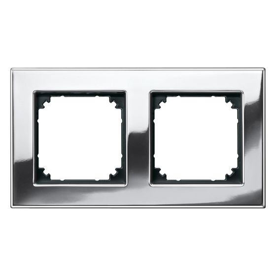 Merten Abdeckrahmen M-Plan metal 2fach, 163x90x12mm, Metall, Chrom