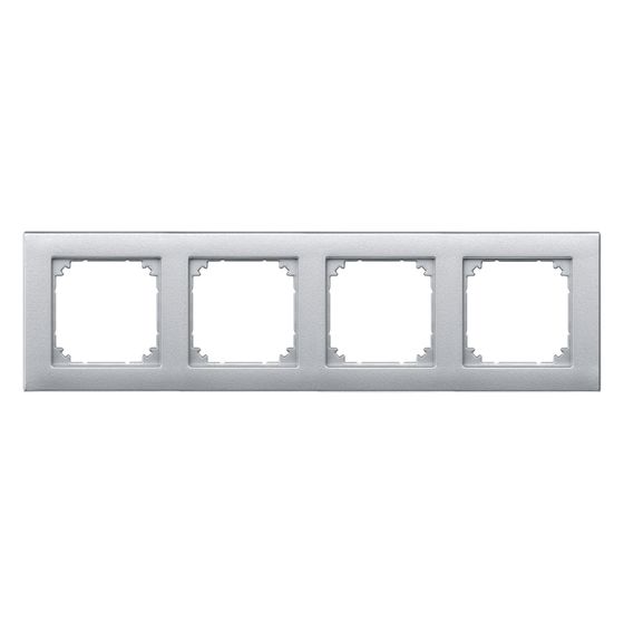 Merten Abdeckrahmen M-PLAN 4fach, 306x90x12mm, Thermoplast, Aluminium