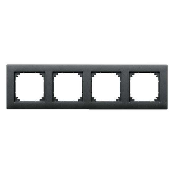 Merten Abdeckrahmen M-PLAN 4fach, 85,8x297x10,1mm, Thermoplast, Anthrazit, 486414