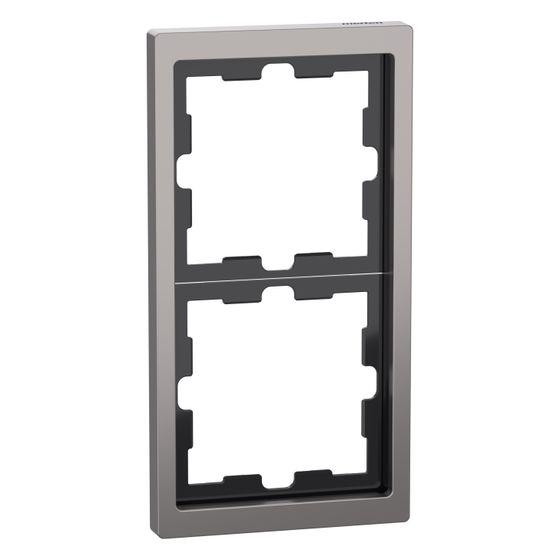 Merten Abdeckrahmen D-Life 2fach, 163x90x12mm, Metall, Nickelmetallic