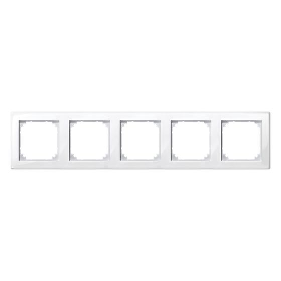 Merten Abdeckrahmen M-Smart 5fach, 365,3x80,5x10,1mm, Thermoplast, Polarweiß, 478519