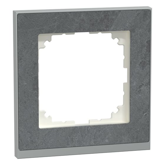 Merten Abdeckrahmen M-Pure Decor 1fach, 87x83x12mm, Thermoplast, Schiefer/Aluminium