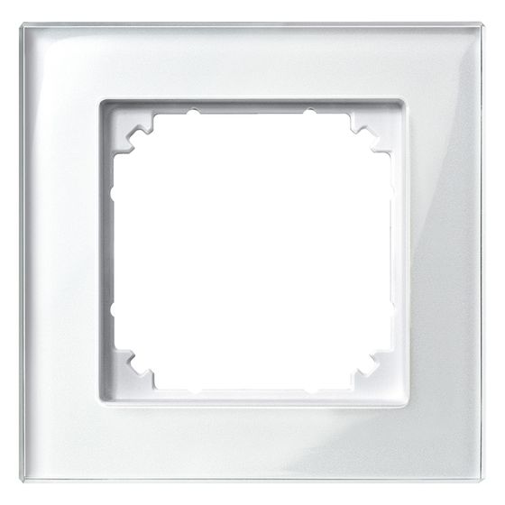 Merten Abdeckrahmen M-PLAN 1-fach, 90x90x12mm, Glas, Brillantweiß