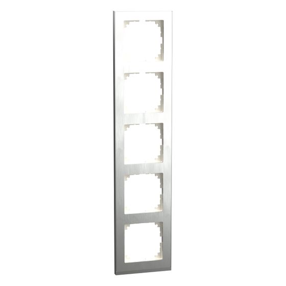 Merten Abdeckrahmen M-Pure Decor 5fach, 375x83x12mm, Thermoplast, Edelstahl
